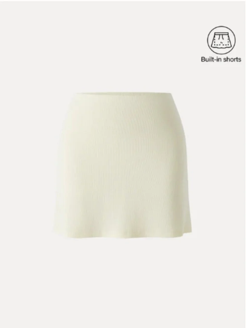 OGL Stretch Cotton Pointelle A-line Mini Skirt with Built-in Shorts - Picture 2 of 2